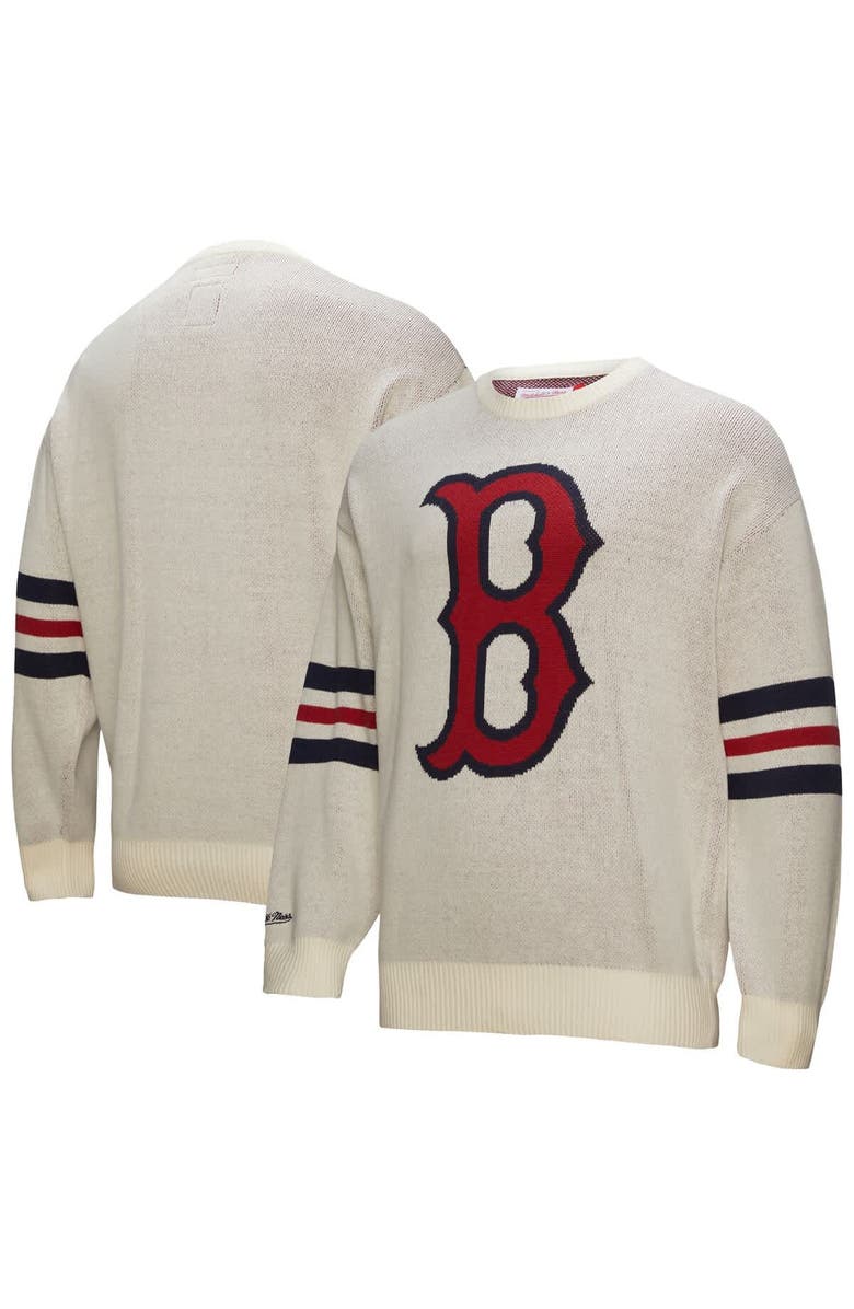Mitchell & Ness Men's Mitchell & Ness Cream Boston Red Sox Retro Pullover Sweater, Alternate, color, Cream