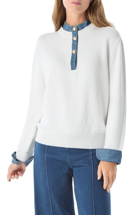 Rae Denim Detail Sweater