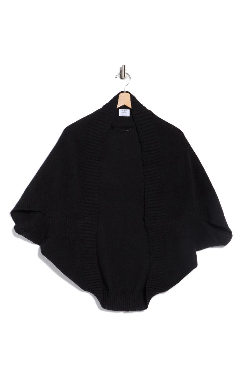 Melrose and Market Rib Knit Cocoon Shrug, Alternate, color, Black