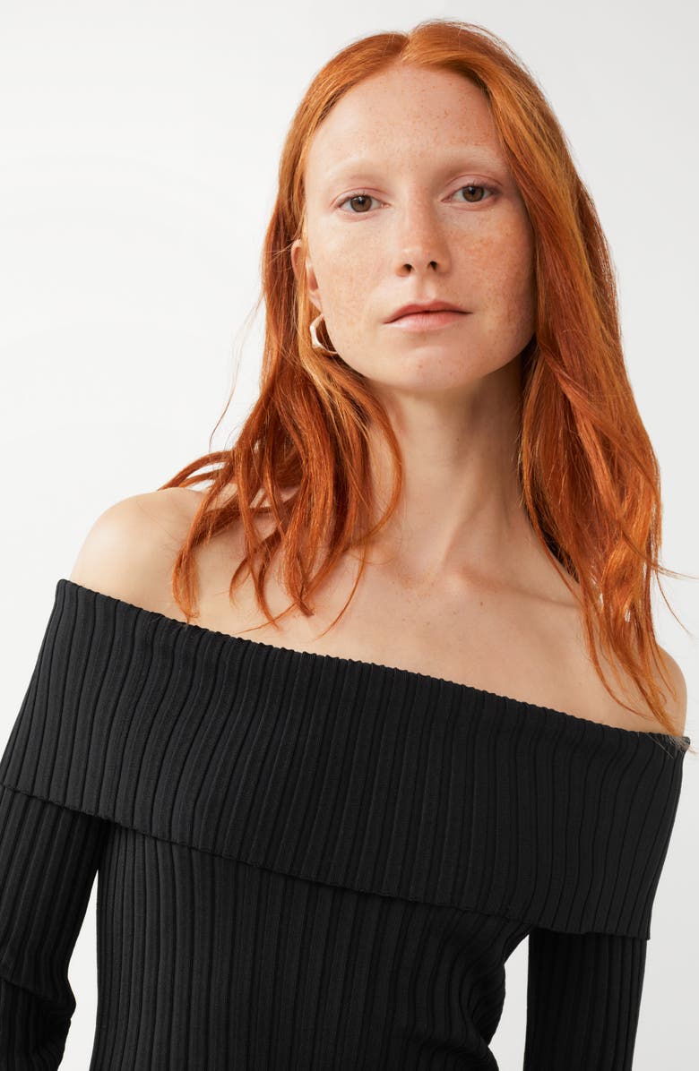 & Other Stories Off the Shoulder Midi Sweater Dress, Alternate, color,