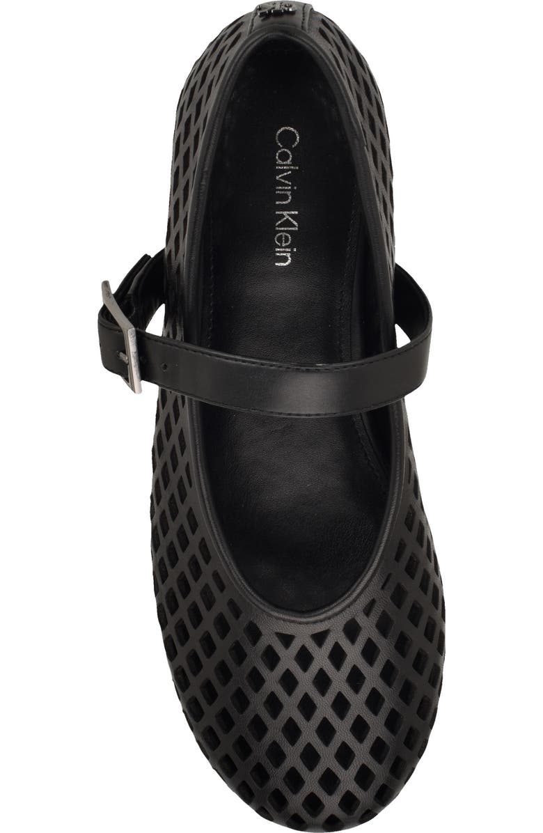Calvin Klein Lauria Mary Jane Flat, Alternate, color, Black Leather