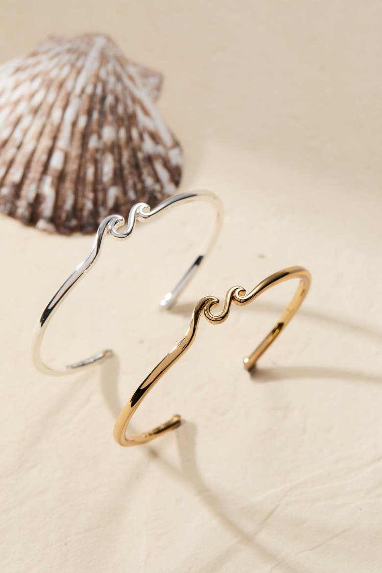 Wave Cuff, Alternate, color, Gold