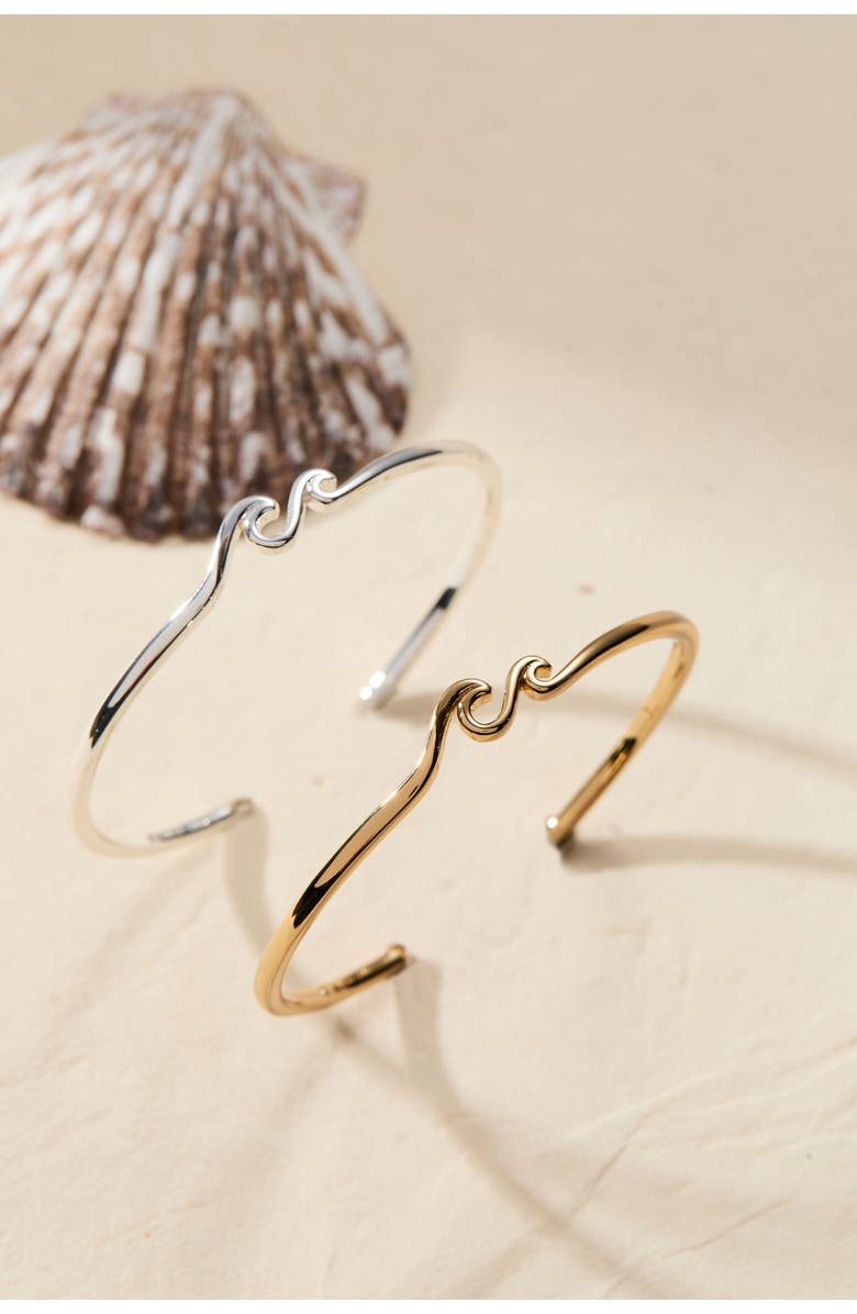 Alex and Ani Wave Cuff, Alternate, color, Silver