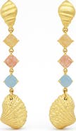 LA MENO Seaside Pastel Shell Drop Earrings