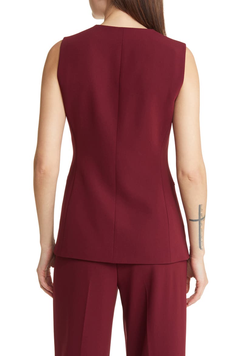 Admiral Crepe Vest, Alternate, color, CURRANT