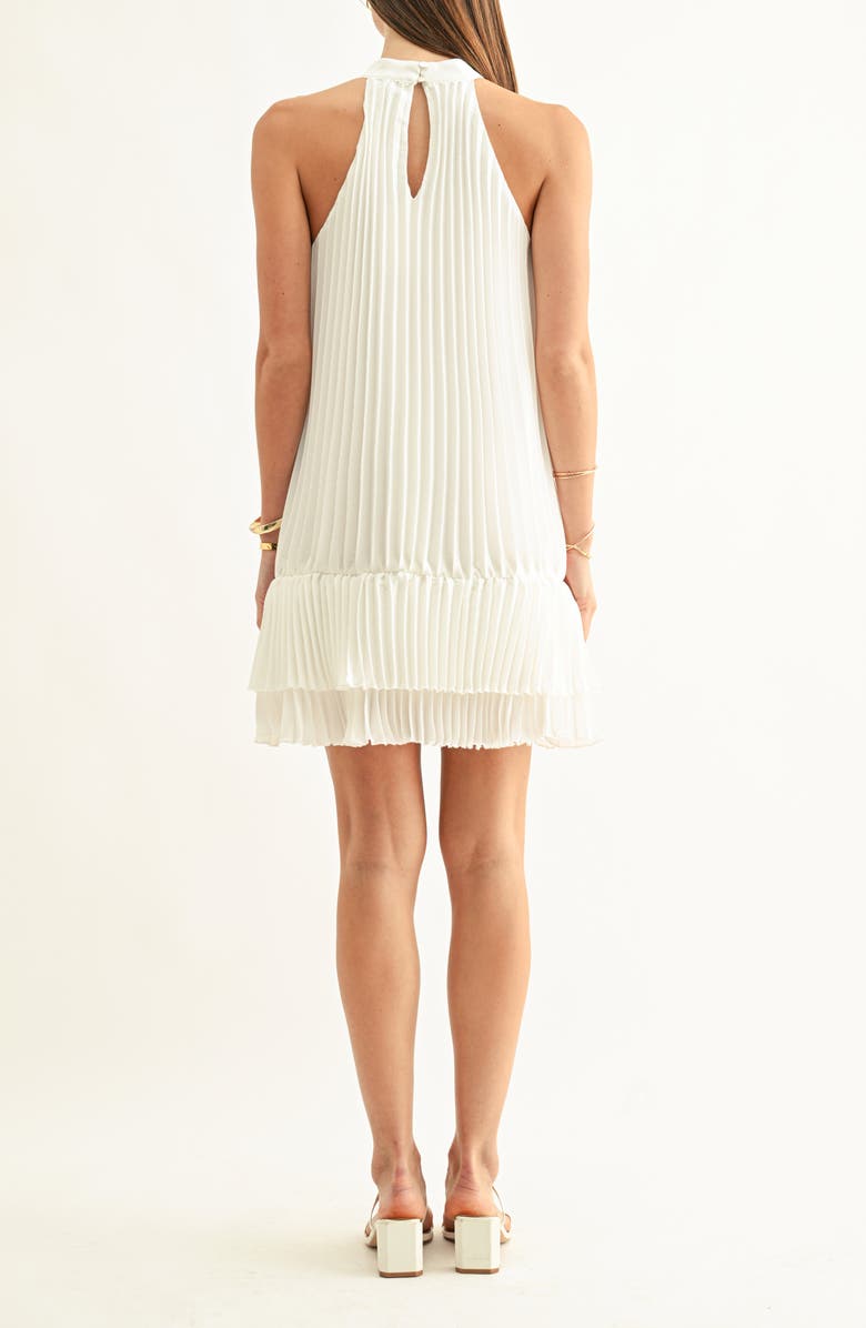 Adelyn Rae Brielle Pleated Trapeze Minidress, Alternate, color, Ivory