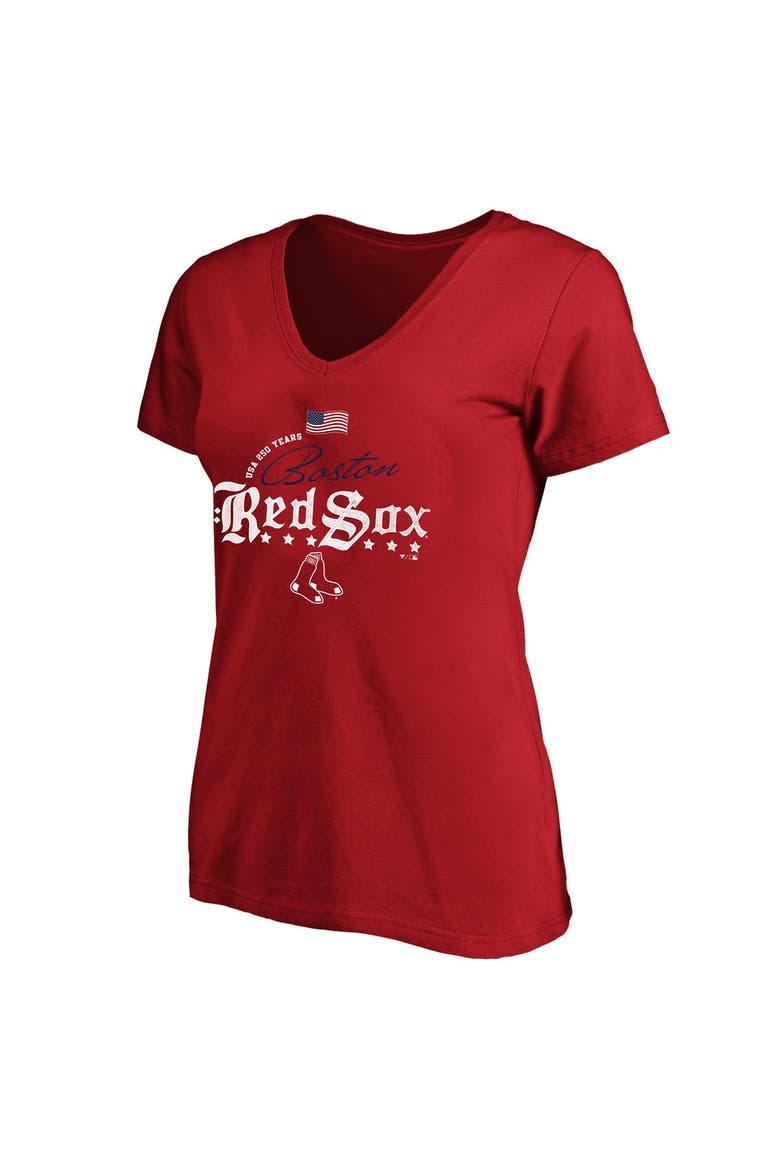 Women's Fanatics Red Boston Red Sox USA 250 Years Plus Size V-Neck T-Shirt, Main, color, Red
