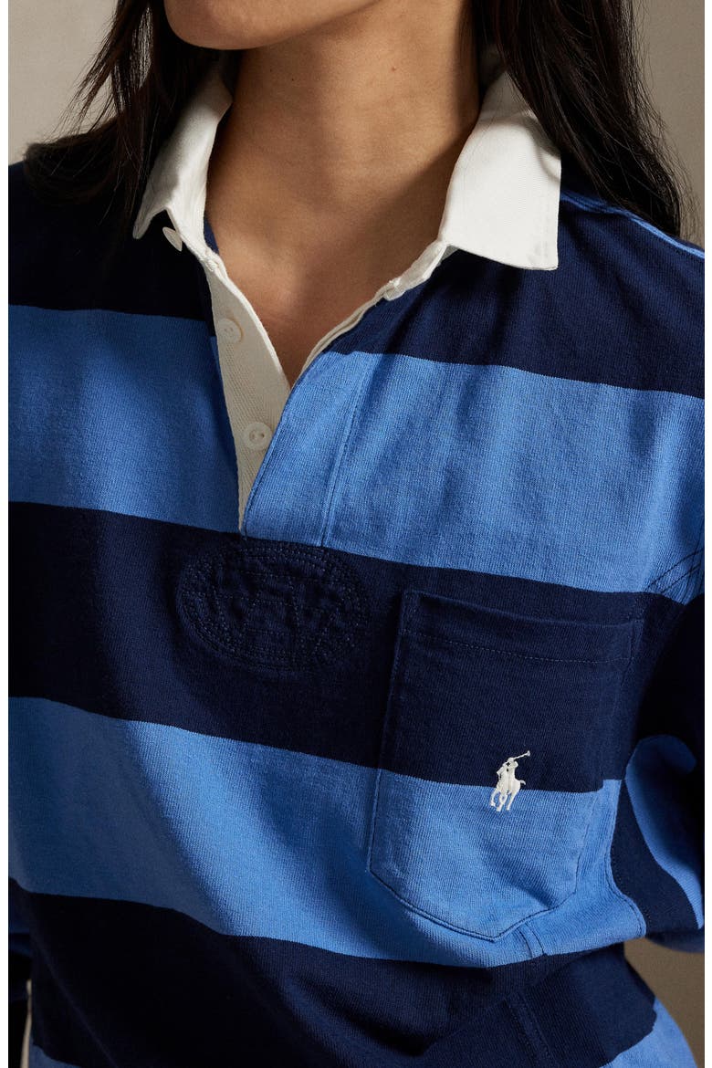 Shaped Rugby Shirt, Alternate, color, RIG BLUE/NEWPORT NAVY