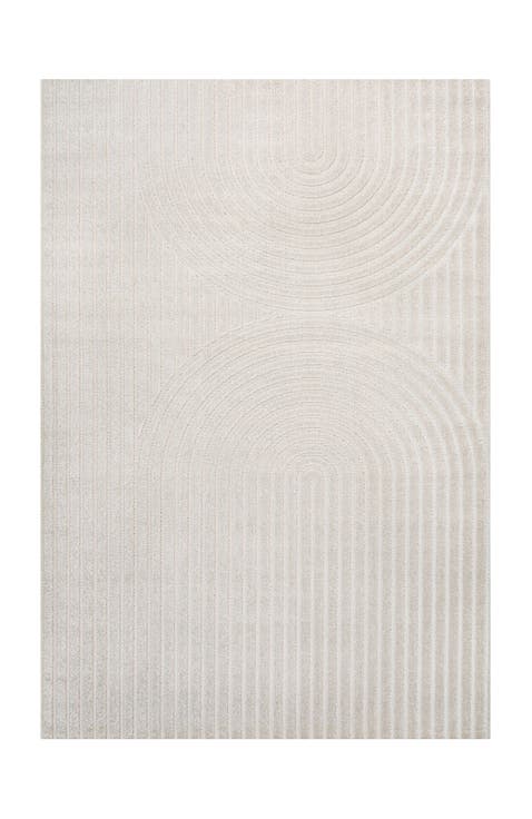 Sofia High-Low MidCentury Modern Arch Stripe Two-Tone Indoor/Outdoor Area Rug