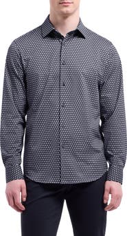 Bugatchi James OoohCotton® Geo Button-Up Shirt
