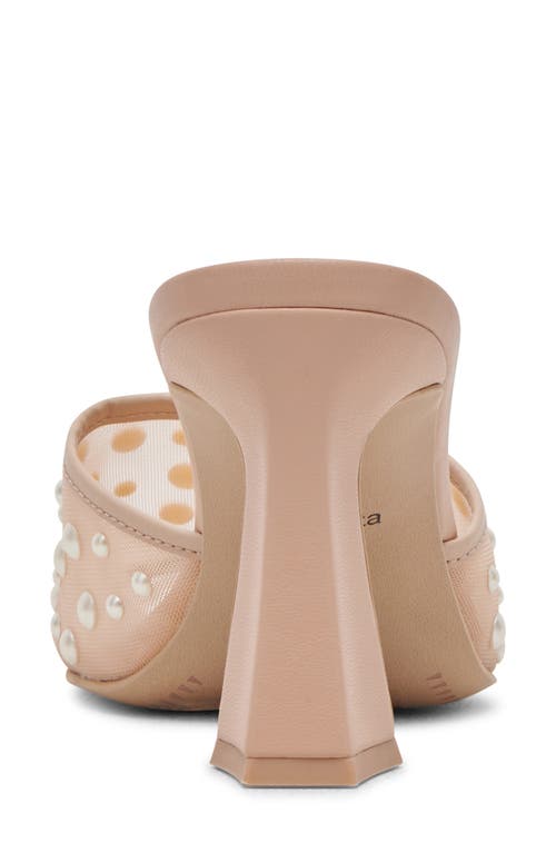 Dolce Vita Nadra Faux Pearl Mesh Mule Sandal In Blush Mesh