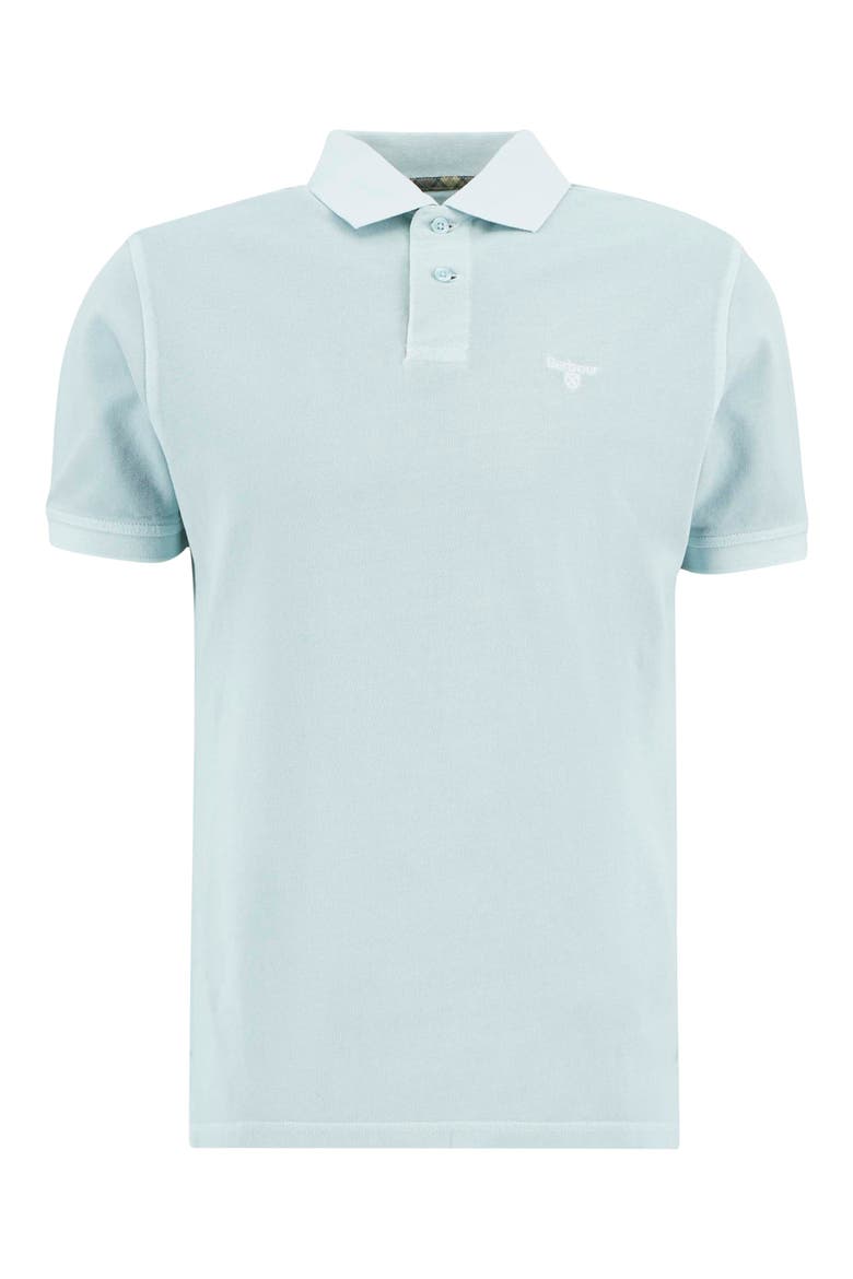 Tailored Fit Tartan Placket Cotton Piqué Polo, Alternate, color, WASHED SKY