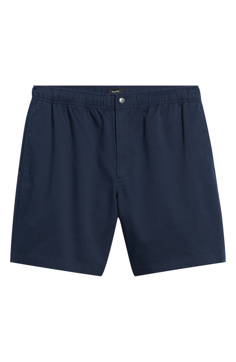 Theory Easy Elastic Waist Cotton Shorts, Alternate, color, Baltic - Xhx