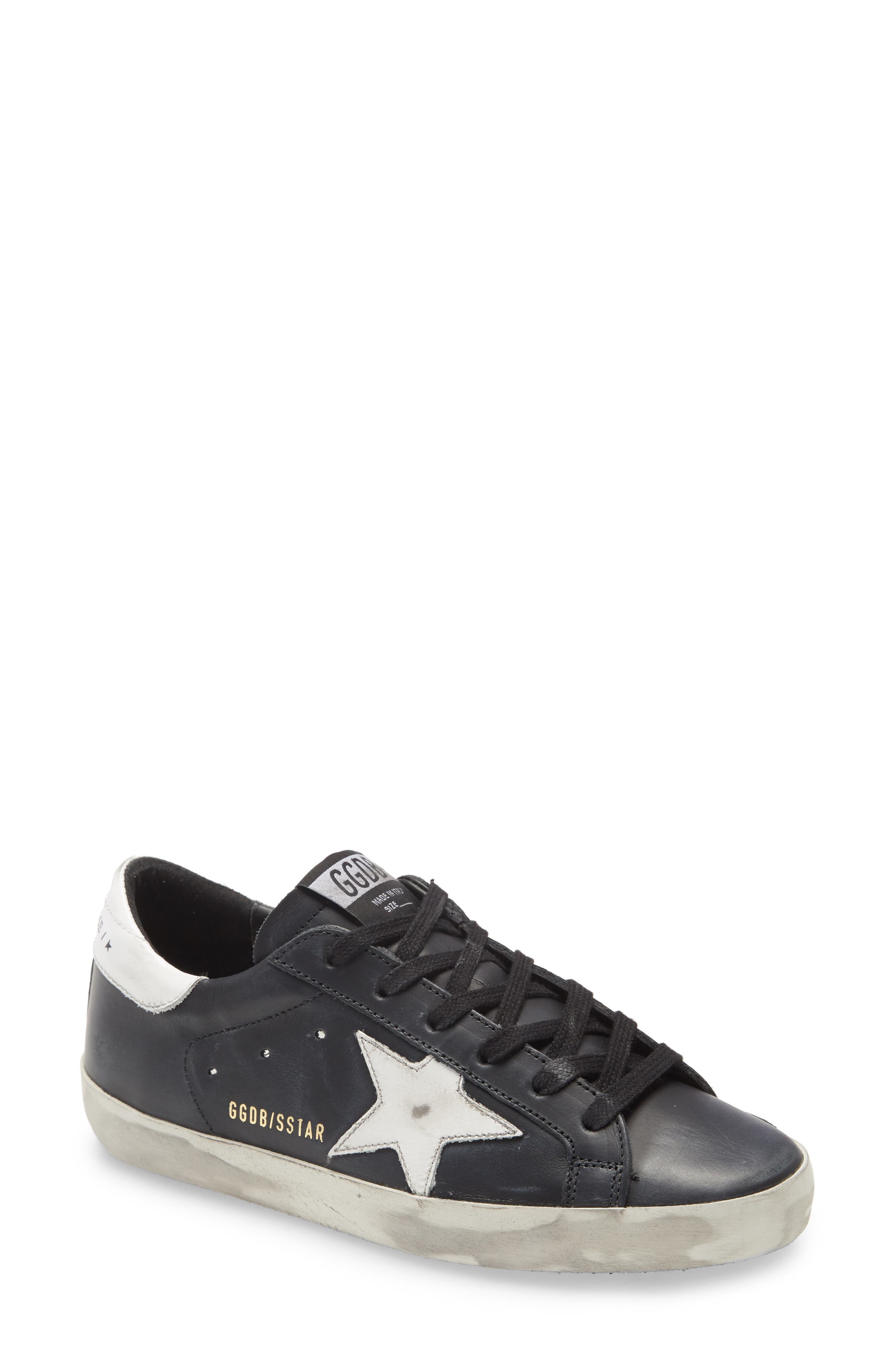 Super-Star Low Top Sneaker, Main, color, BLACK WHITE STAR