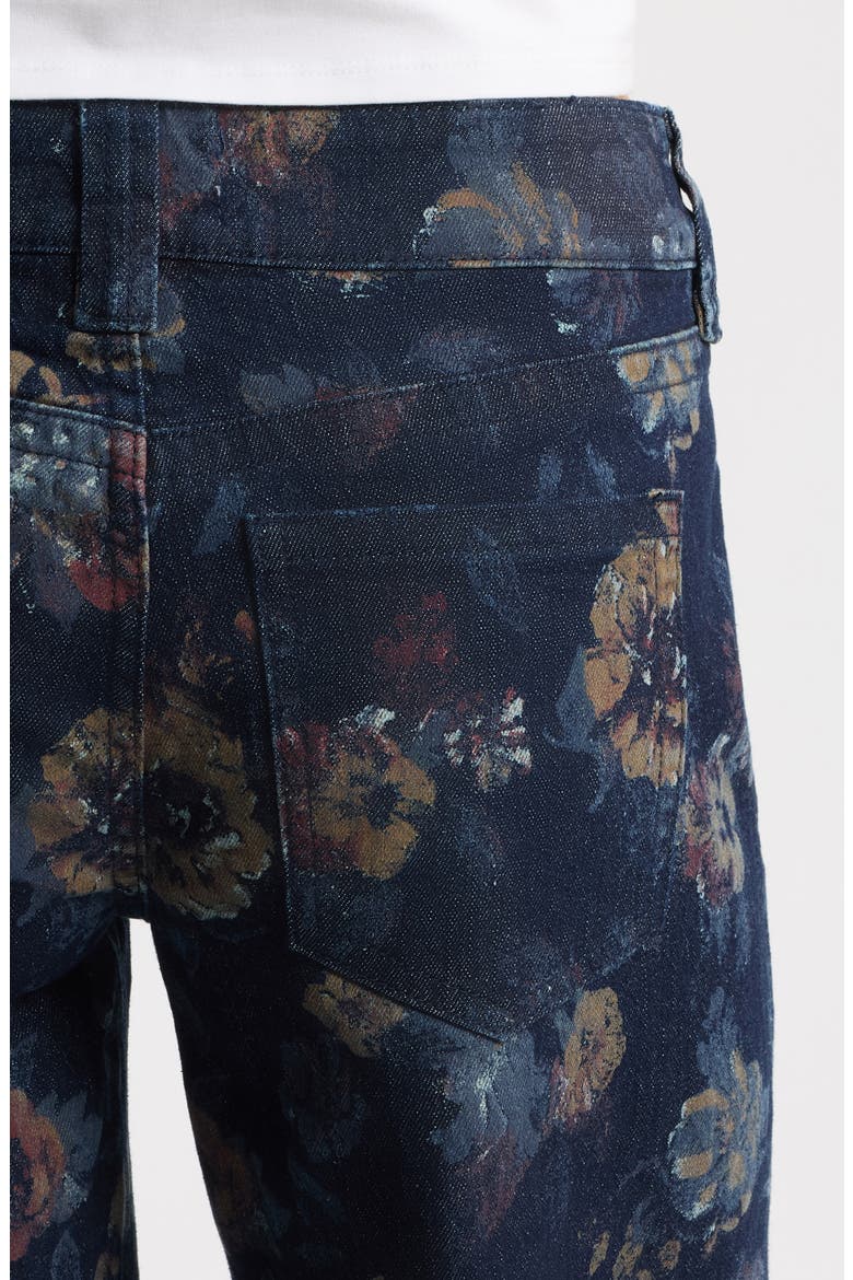 Floral Print Low Rise Wide Leg Jeans, Alternate, color, VINTAGE WASH