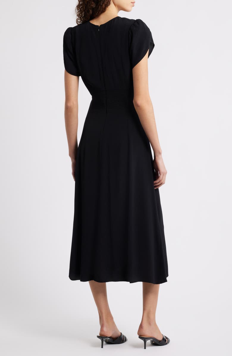 Caslon<sup>®</sup> Ruched Midi Dress, Alternate, color, Black