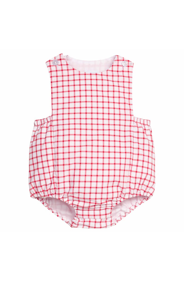 Little English Plaid Louis Sunsuit, Main, color, Red Windowpane