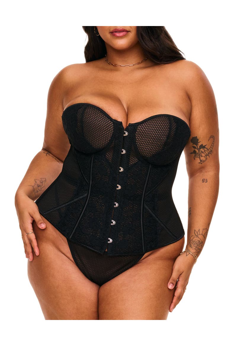 Padma Sweetheart Corset & G-String Set, Main, color, Black