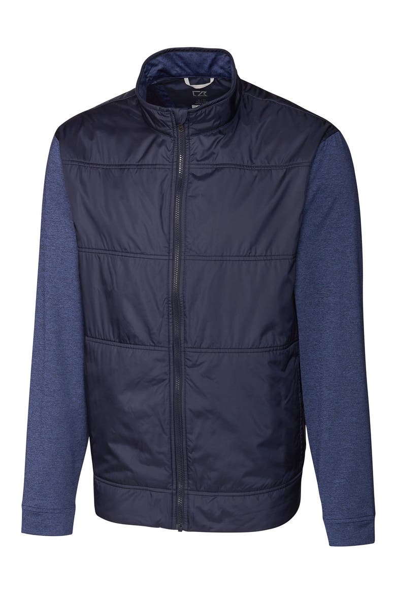Stealth Hybrid Quilted Full Zip Jacket, Main, color, LIBERTY NAVY