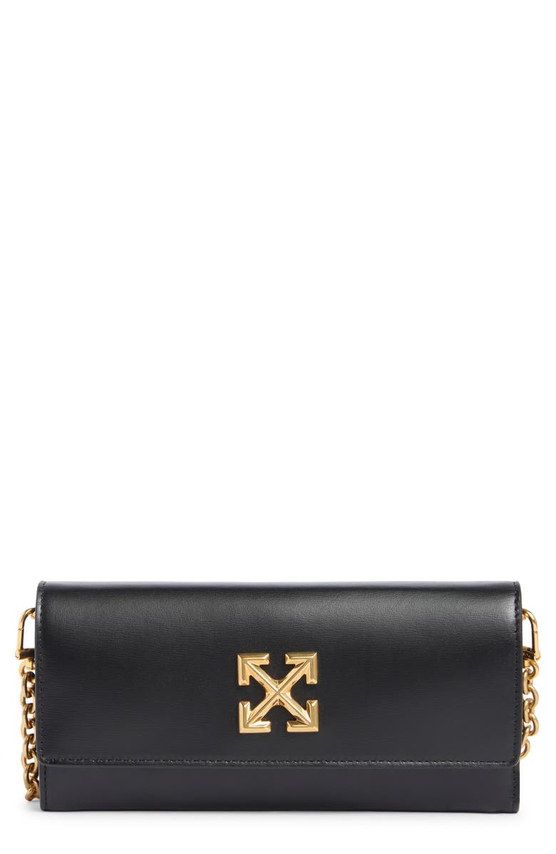 Off-White Jitney Leather Wallet on a Chain, Main, color, 