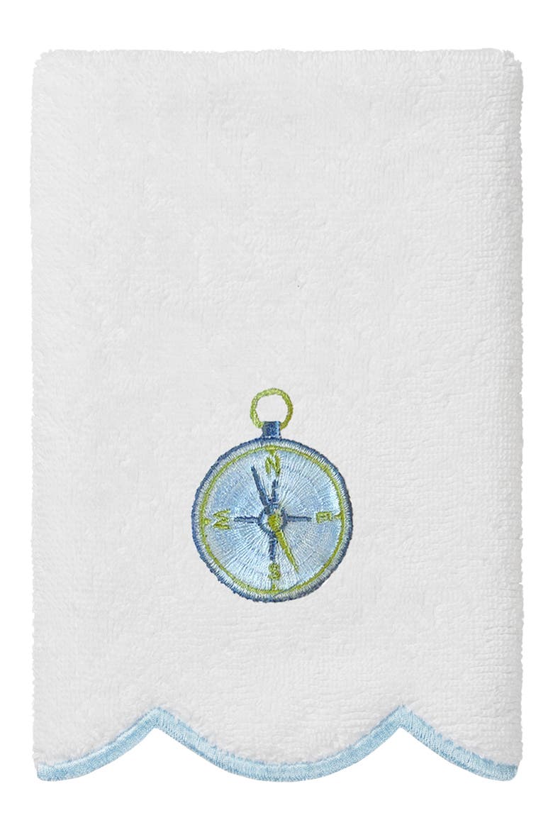 Sea Joy Scallop 3-Piece Embellished Towel Set, Alternate, color, WHITE/ BLUE