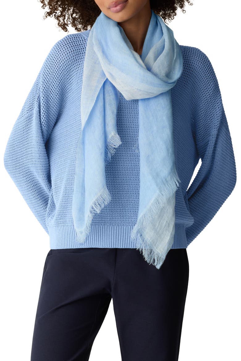 Organic Linen Scarf, Main, color, SKYLIGHT