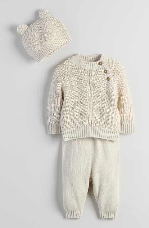 Knit Sweater, Pants & Hat Set (Baby)