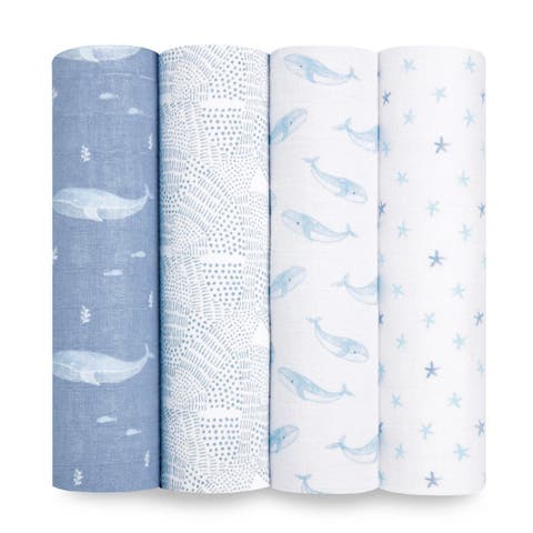 Boutique 4-Pack 100% Organic Cotton Muslin Swaddles