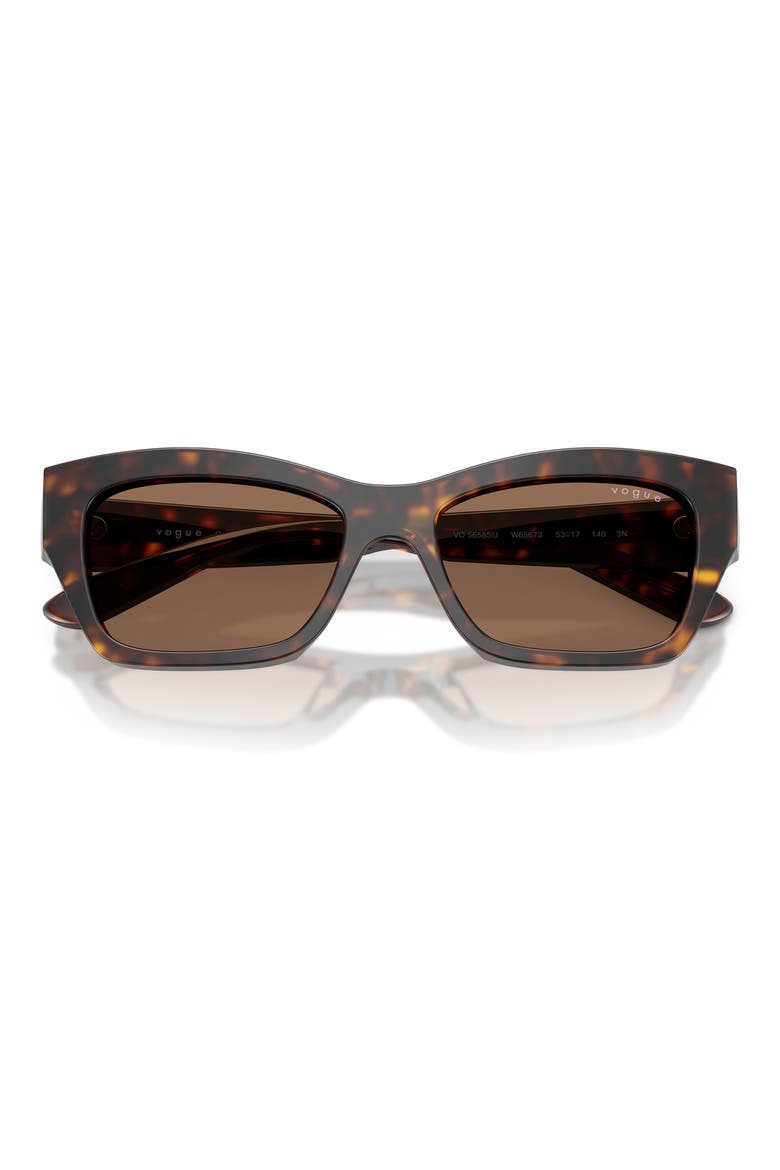 VO5658SU 53mm Butterfly Sunglasses, Alternate, color, DARK HAVANA / DARK BROWN