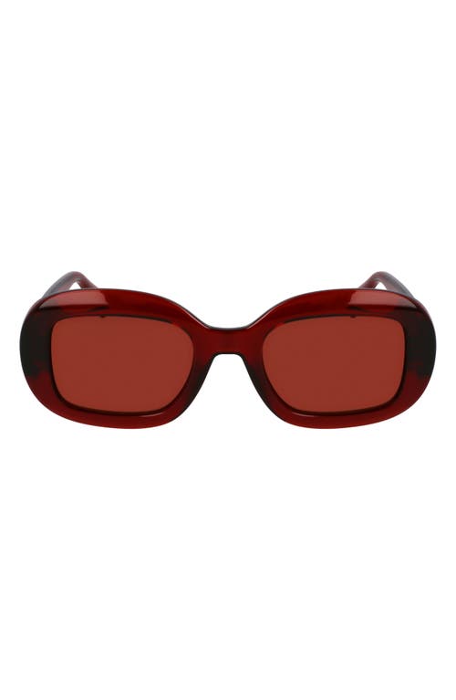 Ferragamo Gancini 51mm Oval Sunglasses In Transparent Rust