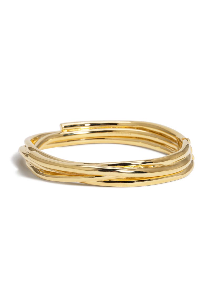 Coil Hinged Bangle, Alternate, color, 18CT GOLD PLATED
