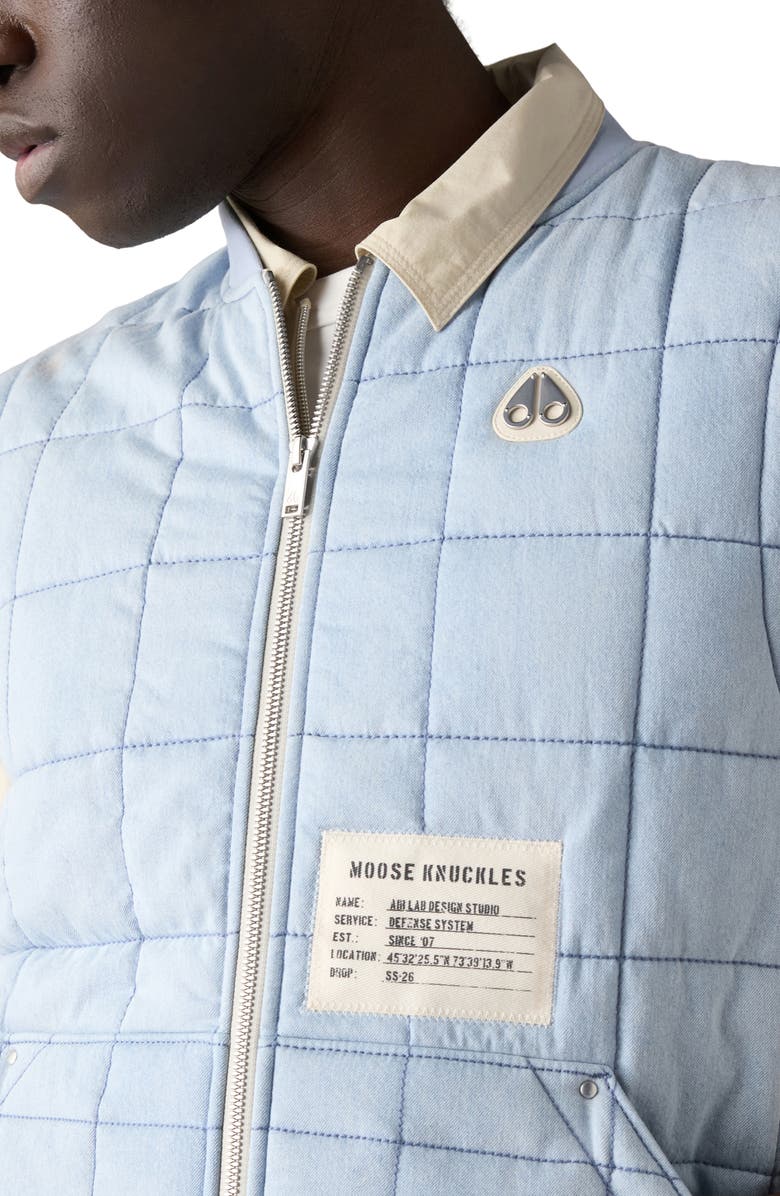 Moose Knuckles Down Denim Liner Vest, Alternate, color, Light Denim