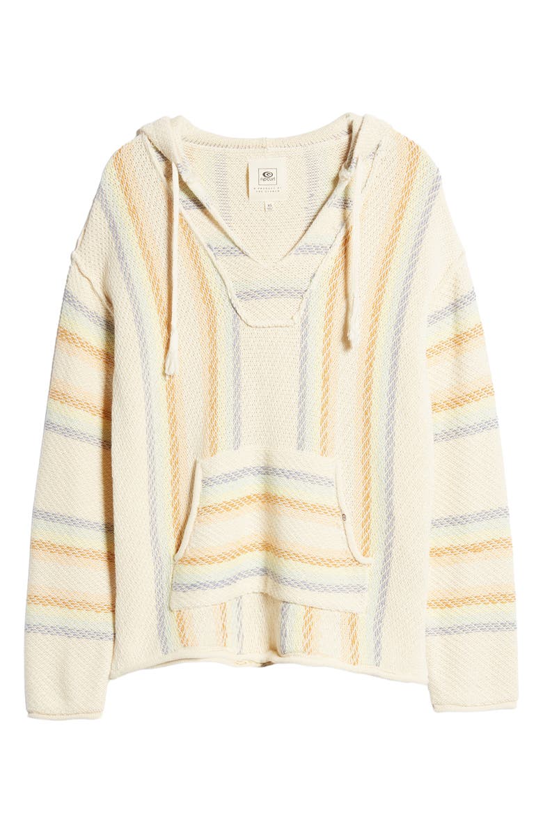Rip Curl Day Break Stripe Hooded Poncho, Alternate, color,