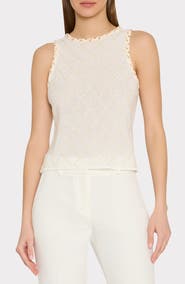 Milly Meli Beaded Sleeveless Sweater