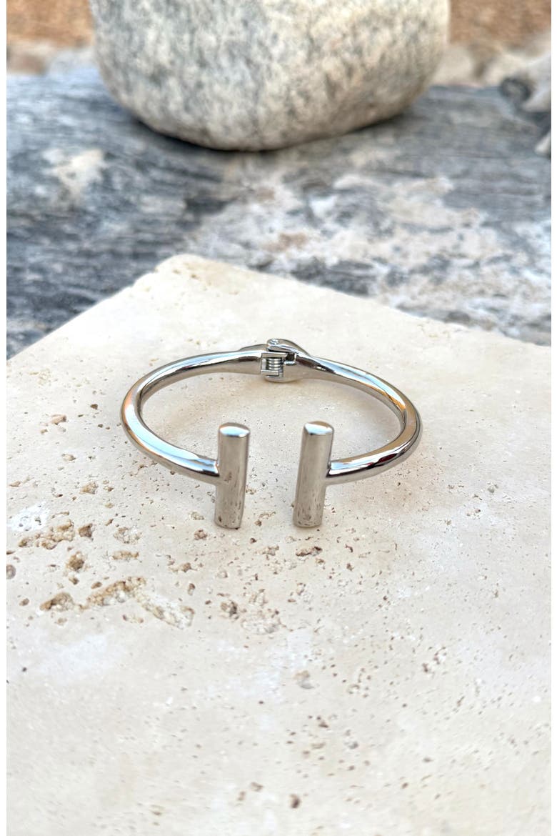 Bar Cuff Bracelet, Alternate, color, SILVER