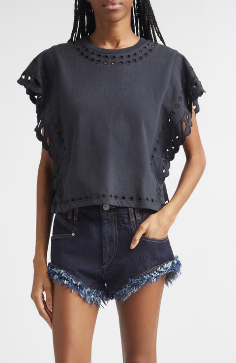 Odyle Cut Out Cotton T-Shirt