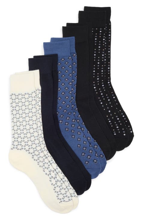 Assorted 5-Pack Diamond & Solid Dress Socks