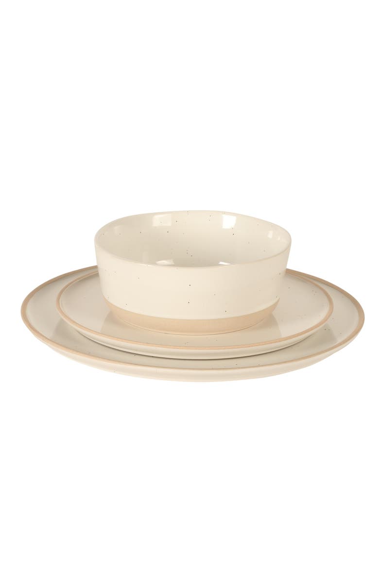Humphrey Lane 12-Piece Reactive Glaze Stoneware Dinnerware Set, Alternate, color, White