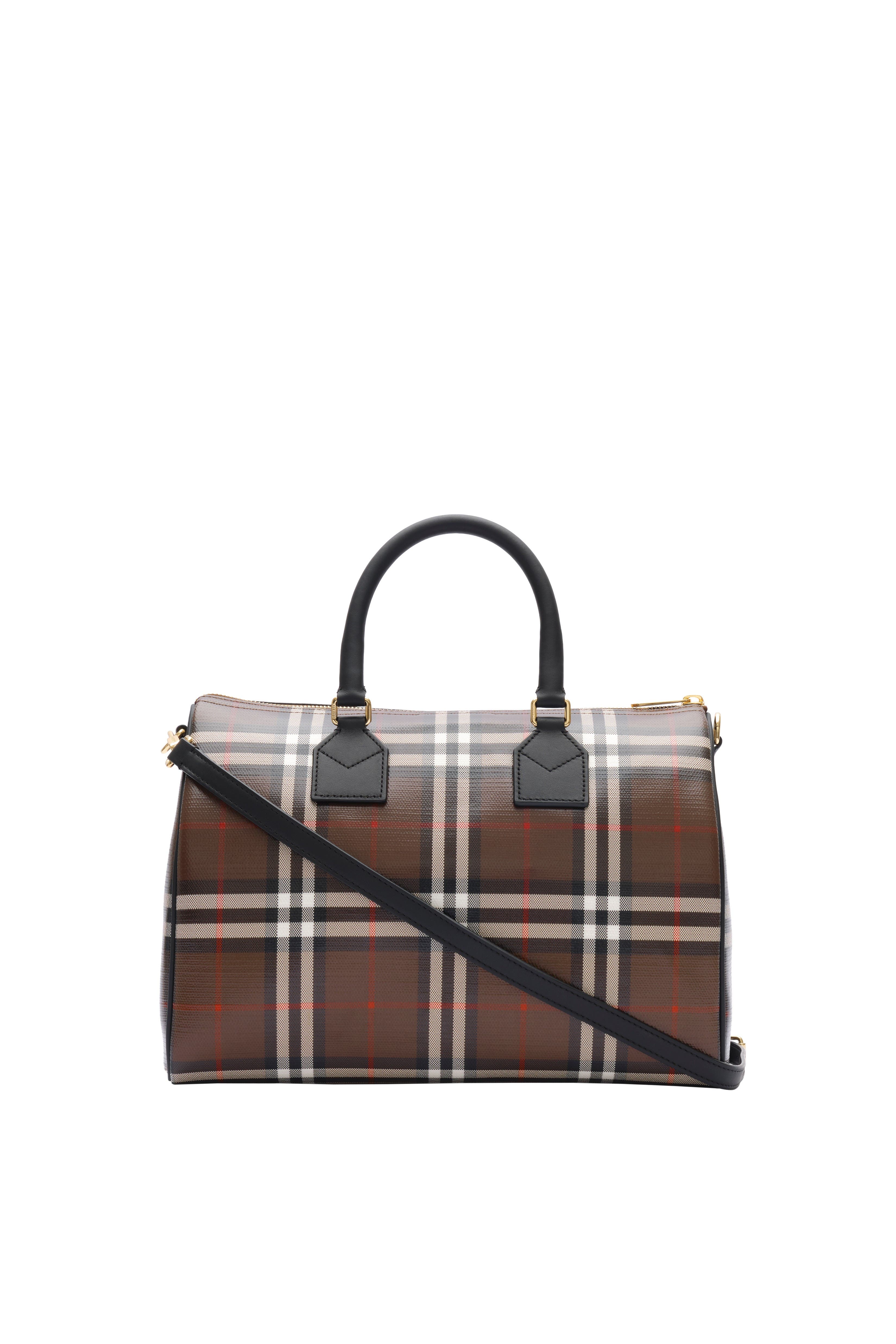 Medium Check Bowling Bag, Alternate, color, Chocolate brown