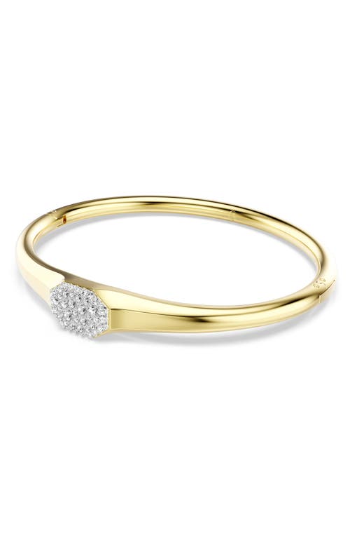 Swarovski Dextera Pave Crystal Cluster Bangle Bracelet In Gold