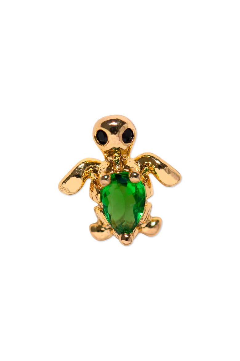 Tiny Turtle Piercing Style Single Stud Earring, Main, color, GOLD