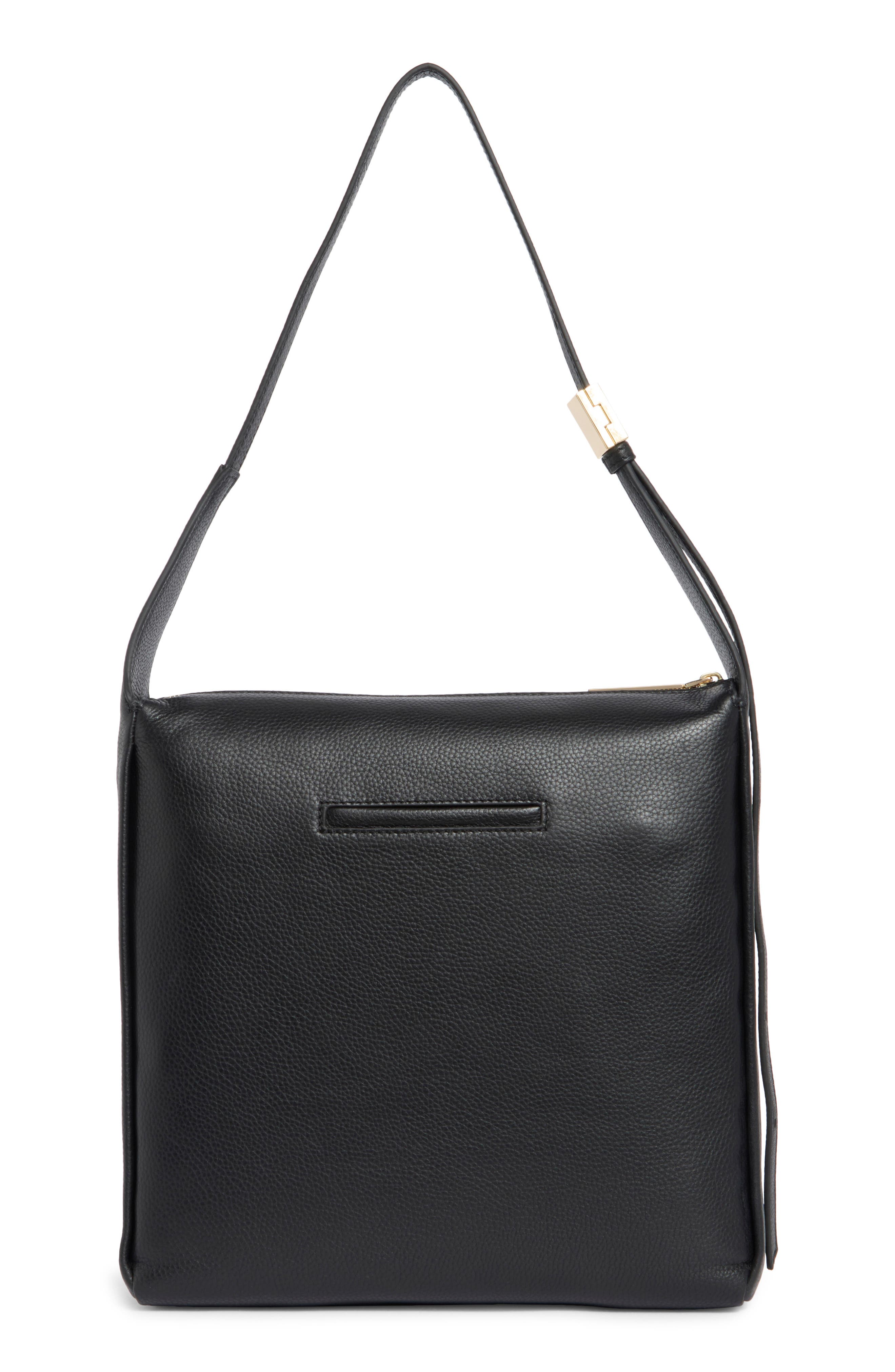 Thacker Bella Pebbled Leather Crossbody Bag, Alternate, color, Black