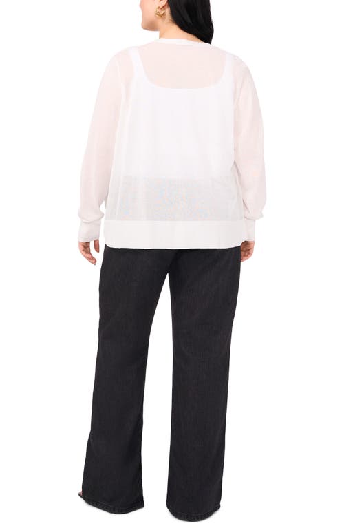 Vince Camuto Tissue Knit Cardigan In Bright White