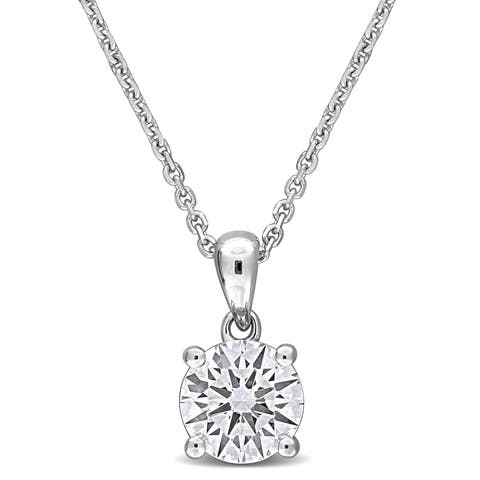 Lab-Grown Diamond Solitaire Necklace 10k Gold