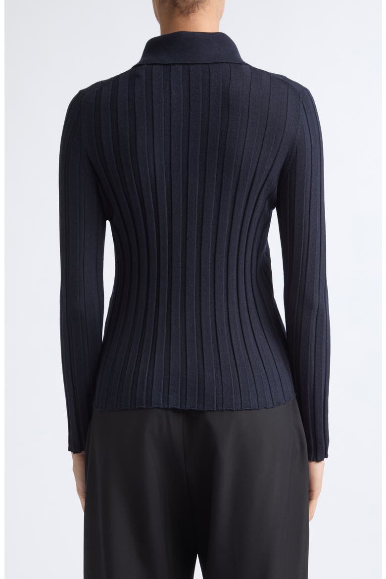 Sugarman Long Sleeve Virgin Wool Rib Polo, Alternate, color, NAVY