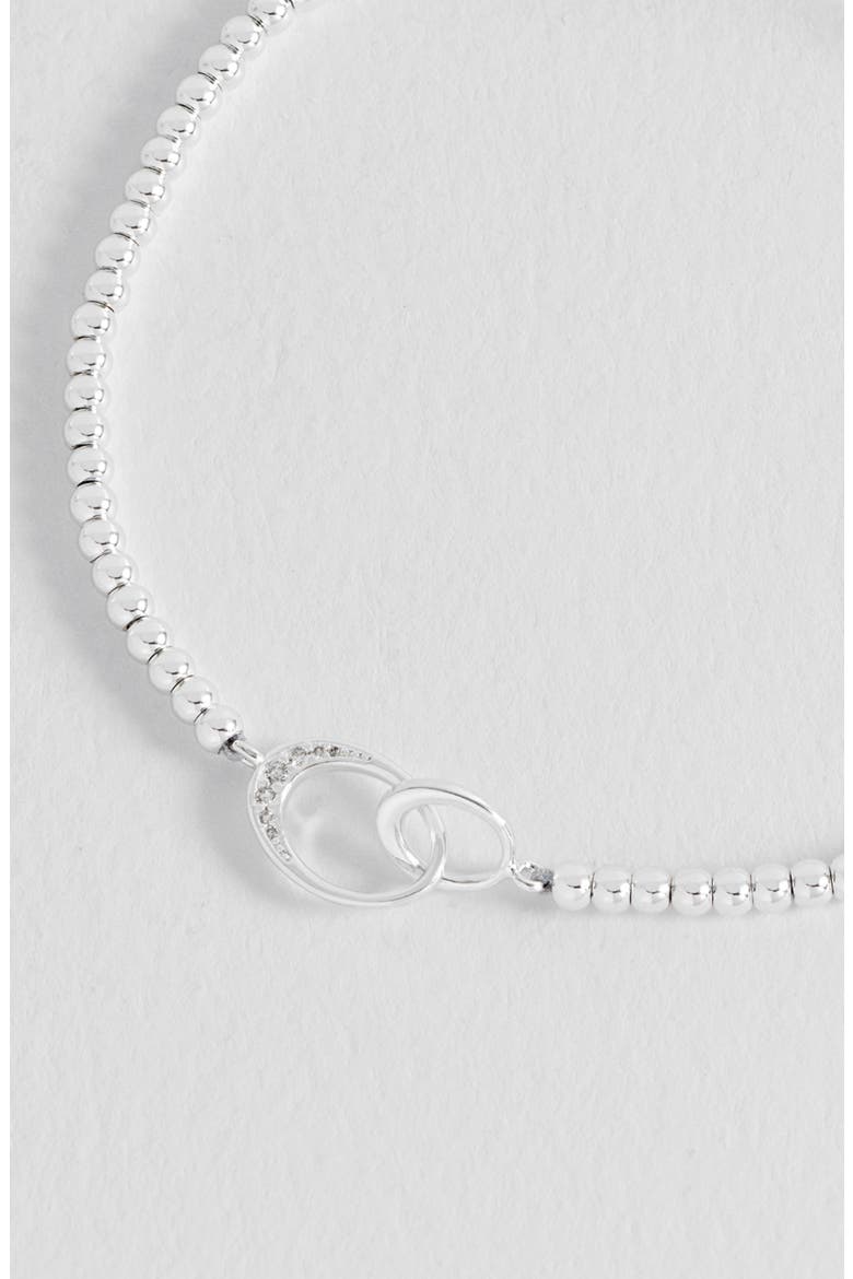Louise Interlinked Cubic Zirconia Bracelet, Alternate, color, SILVER PLATED
