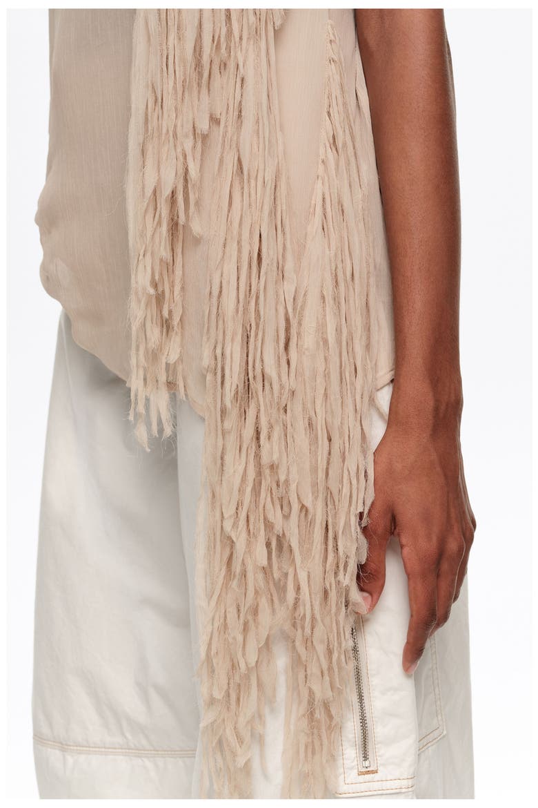 Strappy Frayed Edge Top, Alternate, color, SAND