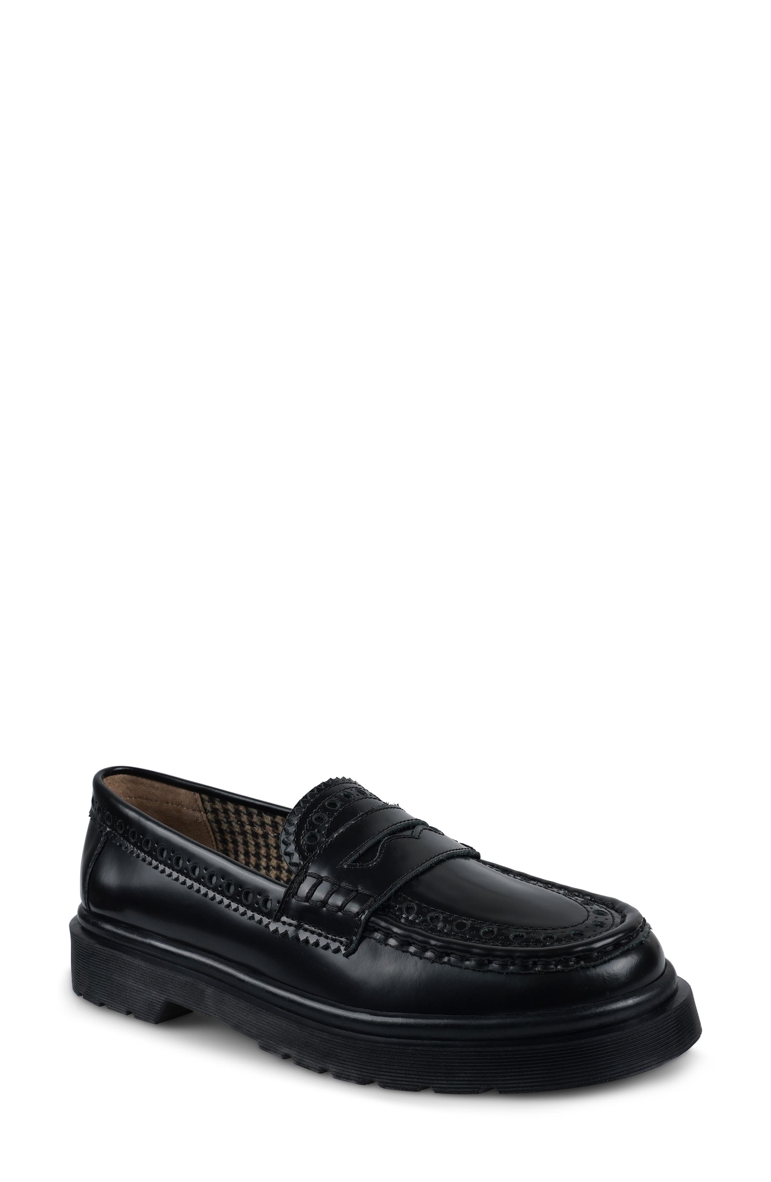 Artisan Crafted By Zigi Nayomy Lug Sole Penny Loafer, Main, color, Black
