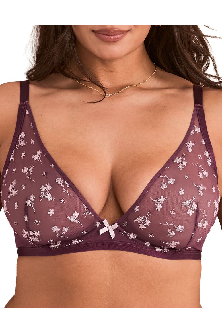 Clementin Unlined Plunge Bra, Main, color, Dark purple