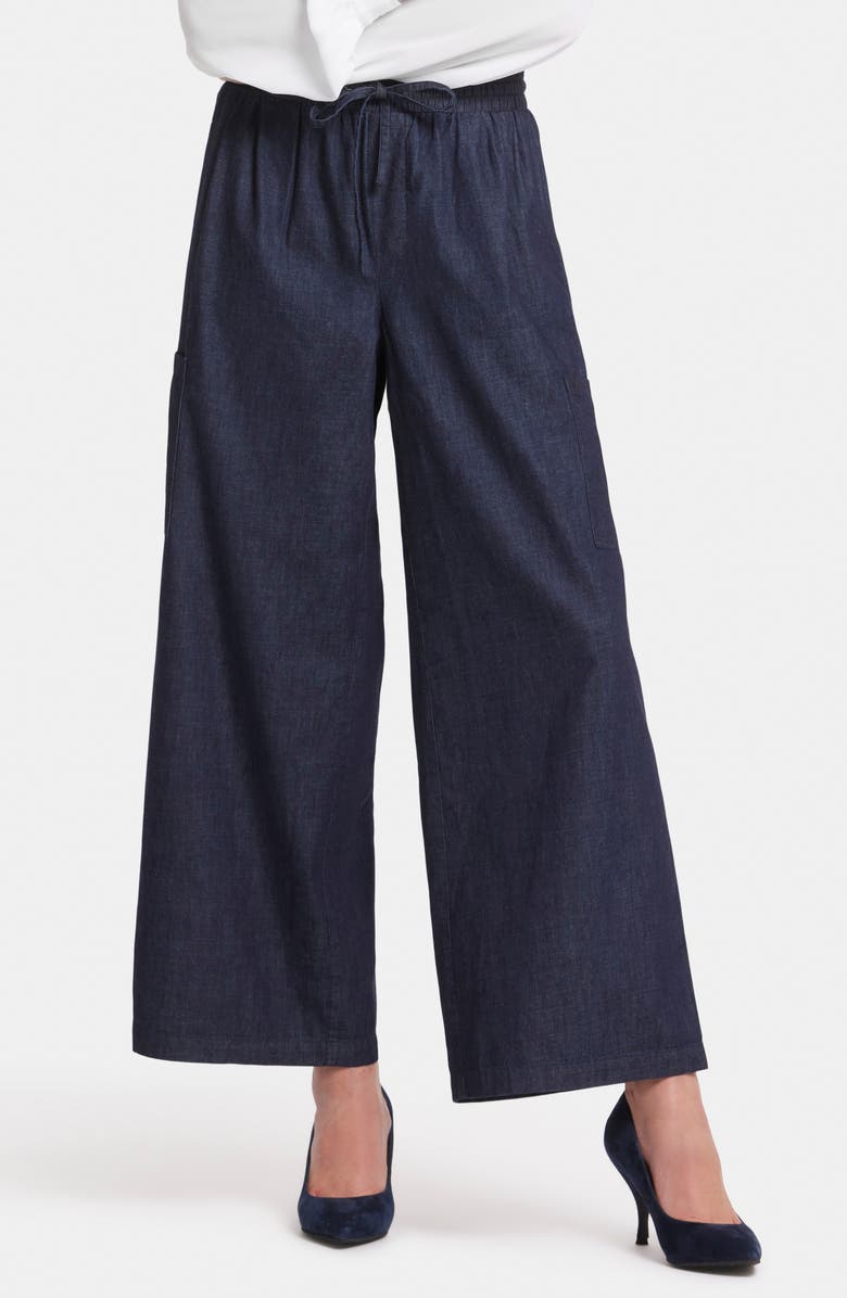 NYDJ Whitney Ankle Chambray Cargo Pants, Main, color, Bay Blue Wash